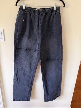 Aviator Nation Rancher Black Elastic-Waist Boyfriend Jeans